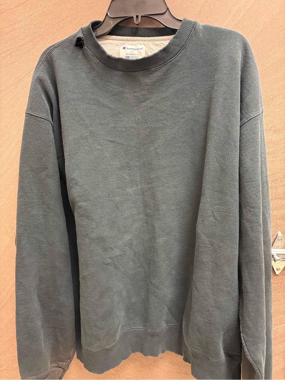 Vintage Y2K Champion Eco Authentic 2 XL Black Crew Neck Sweatshirt